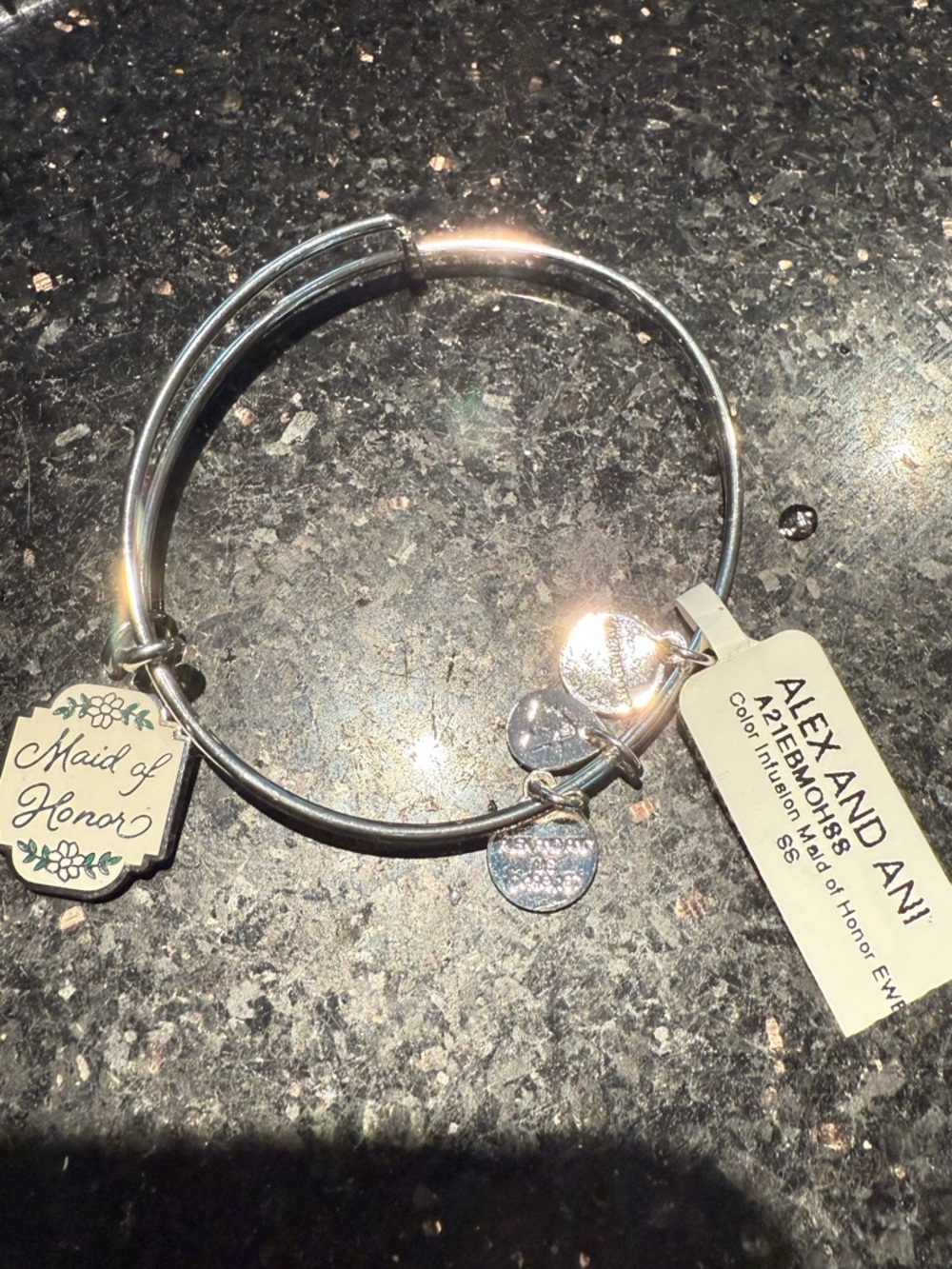 Alex and Ani Silver Maid of Honor Charm Bangle